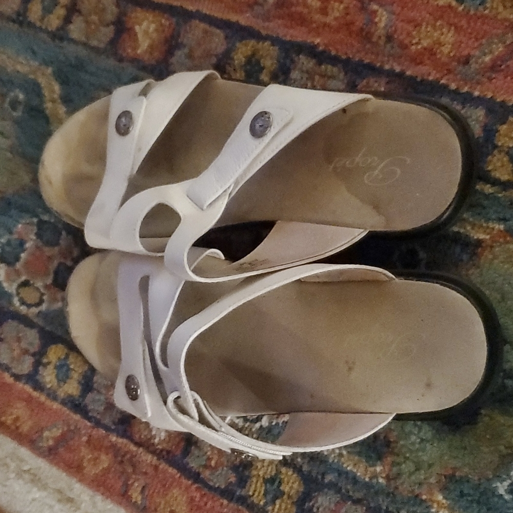 White leather propet sandals